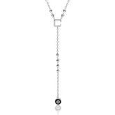 Silver Beaded Black Eye Necklace